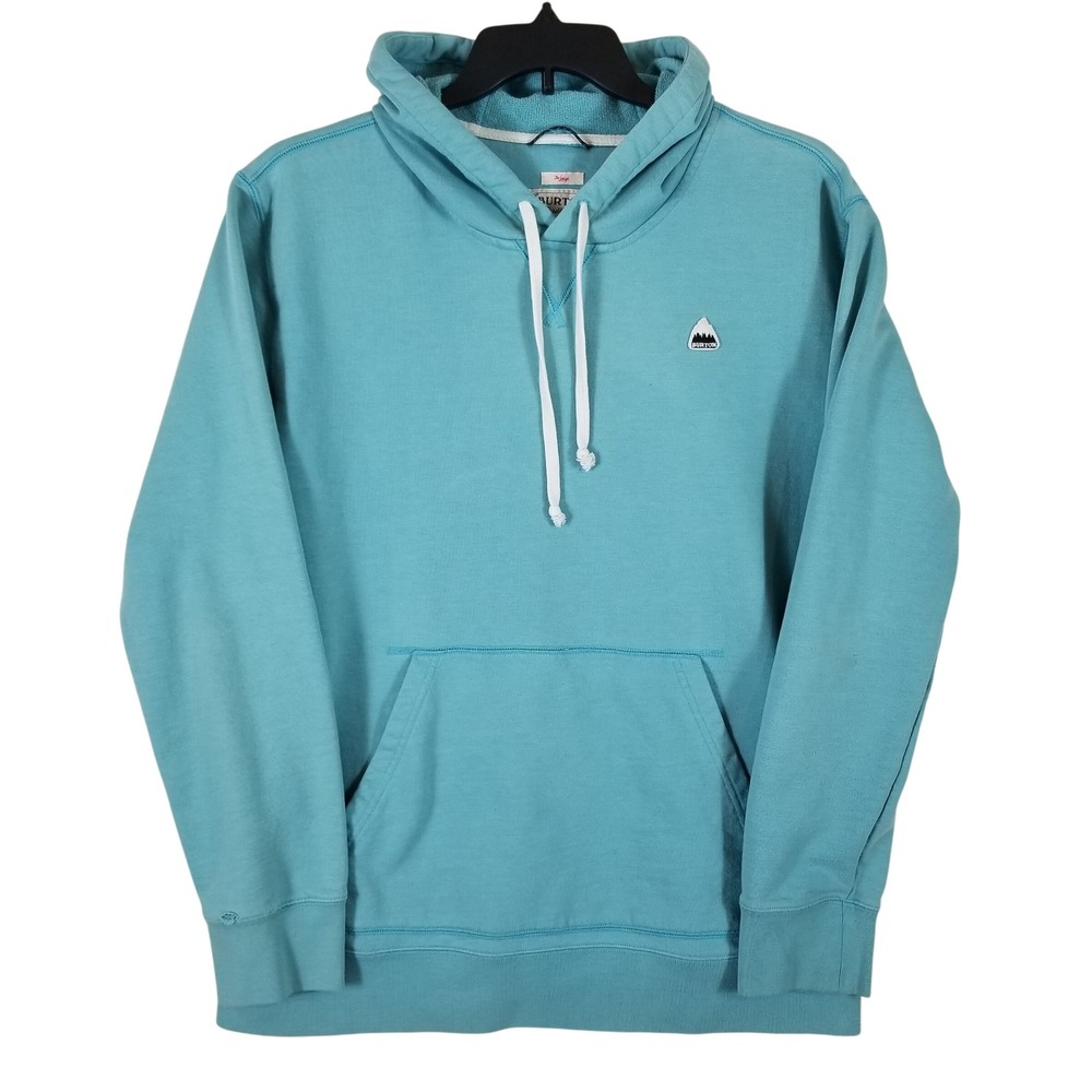 Burton Durable Goods Dryride Hoodie Mens‎ Large Teal Blue Mountain Logo Pullover